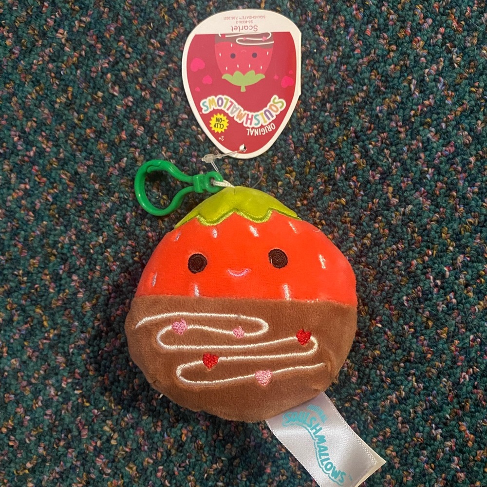 Squishmallows Scarlett the Valentine’s Day Strawberry Clip 3.5 Keychain